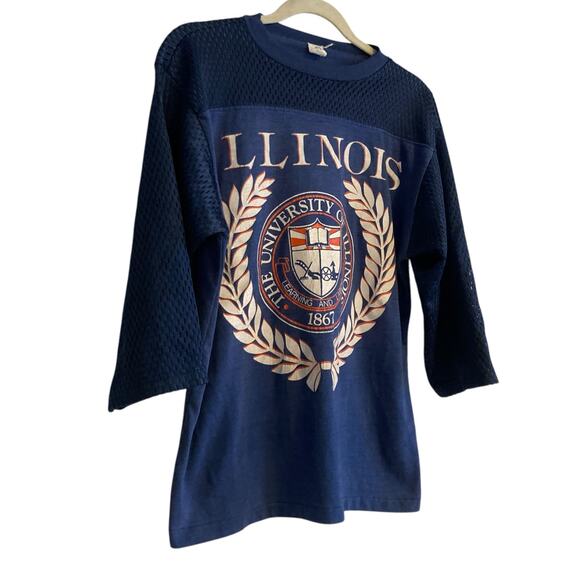 Artex University Illinois Raglan Jersey Collegiate Single Stitch Tshirt Sz Small - Picture 3 of 16